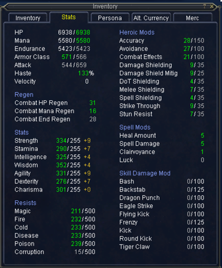 Daeros Stats